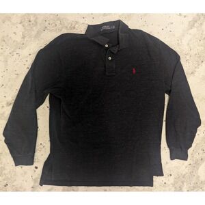 Polo Ralph Lauren Rugby Polo Shirt Mens Lrg Blk Preppy Casual Athletic Outdoors